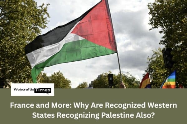 Palestinian flag raised during demonstration as France recognizes Palestine, symbolizing growing international support.