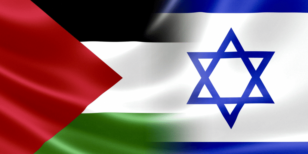 flags of israel and palestine