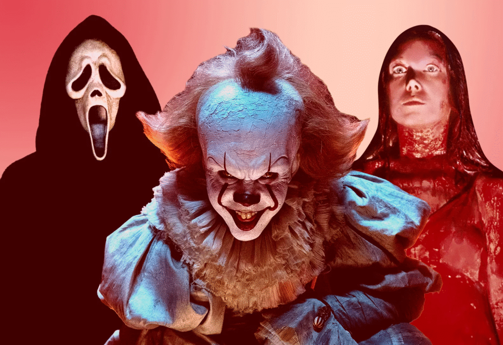 people wearing horor halloween costume