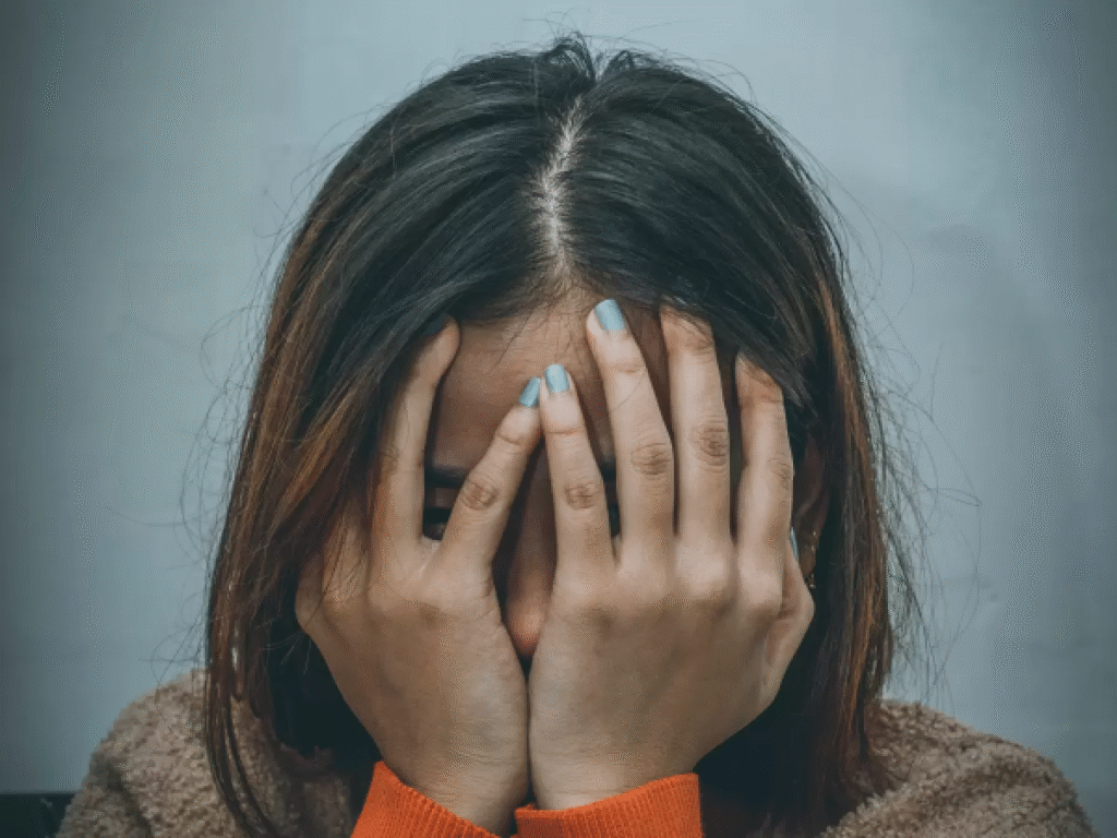 a girl feeling depressed.