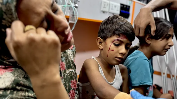 Injured Palestinian in recent airstrike by israel