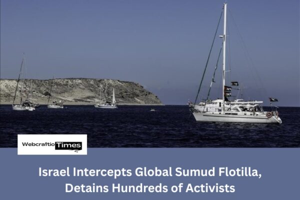 Israel Intercepts Global Sumud Flotilla, Detains Hundreds of Activists an image showing global sumud fitolla boat