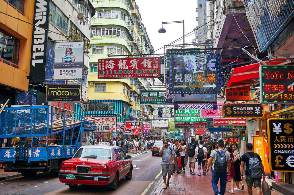 an image showcasing life in china and a busy street of china