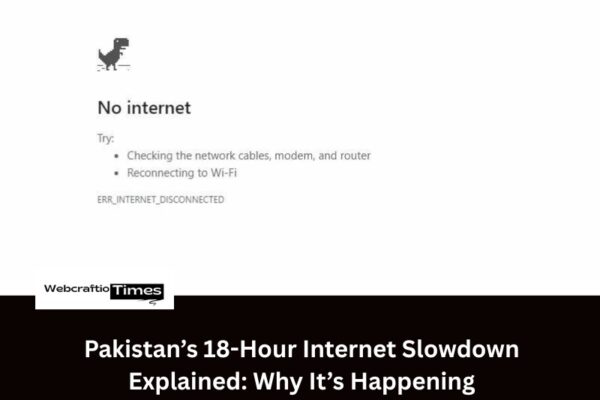 Pakistan’s 18-Hour Internet Slowdown Explained: Why It’s Happening a graphical image showing no internet, pakistan’s 18-hour internet slowdown