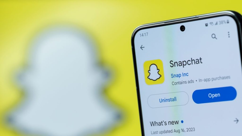 screen of a phone show casing snapchat app
