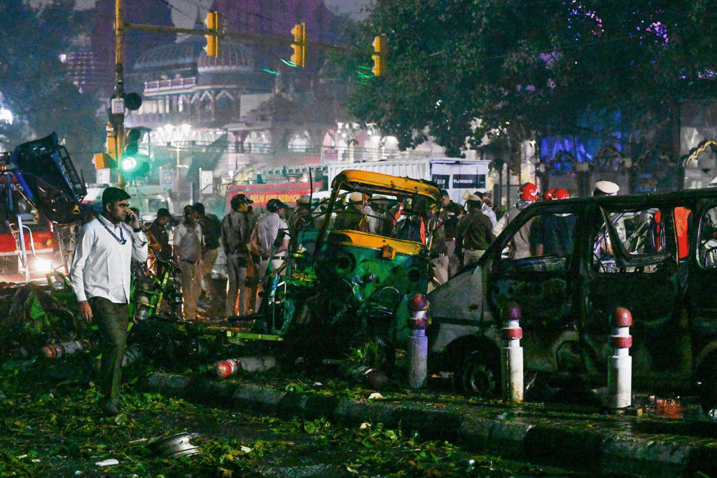 Destruction after the blast in Delhi