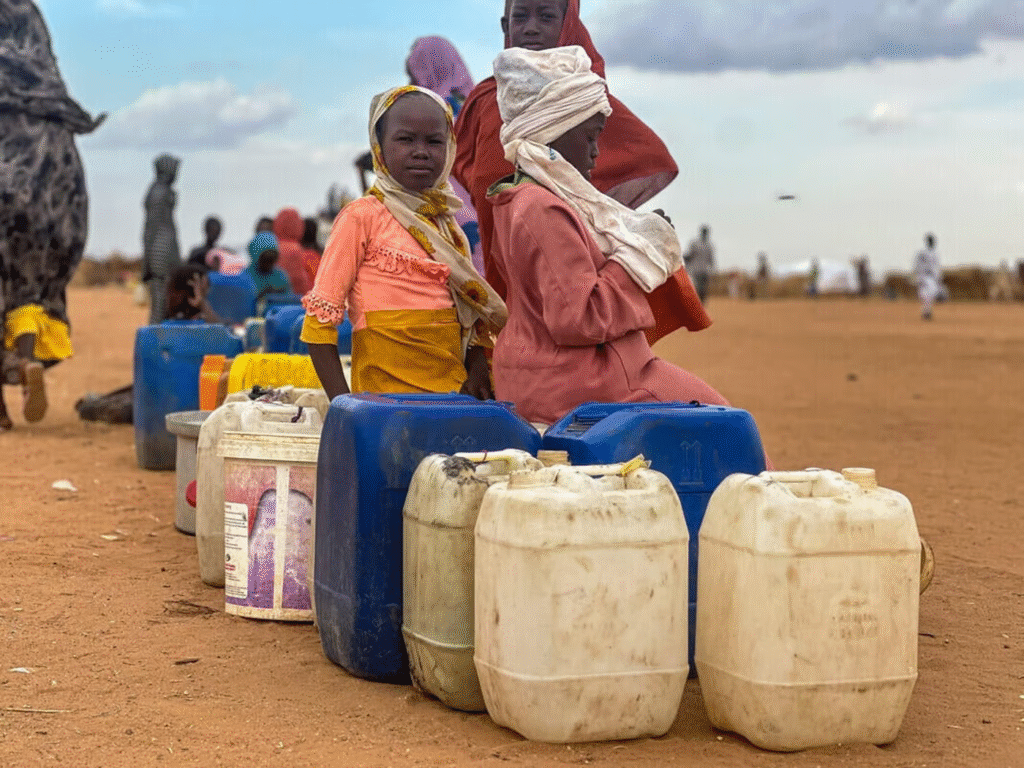 Hungery People Waiting for the Aid
